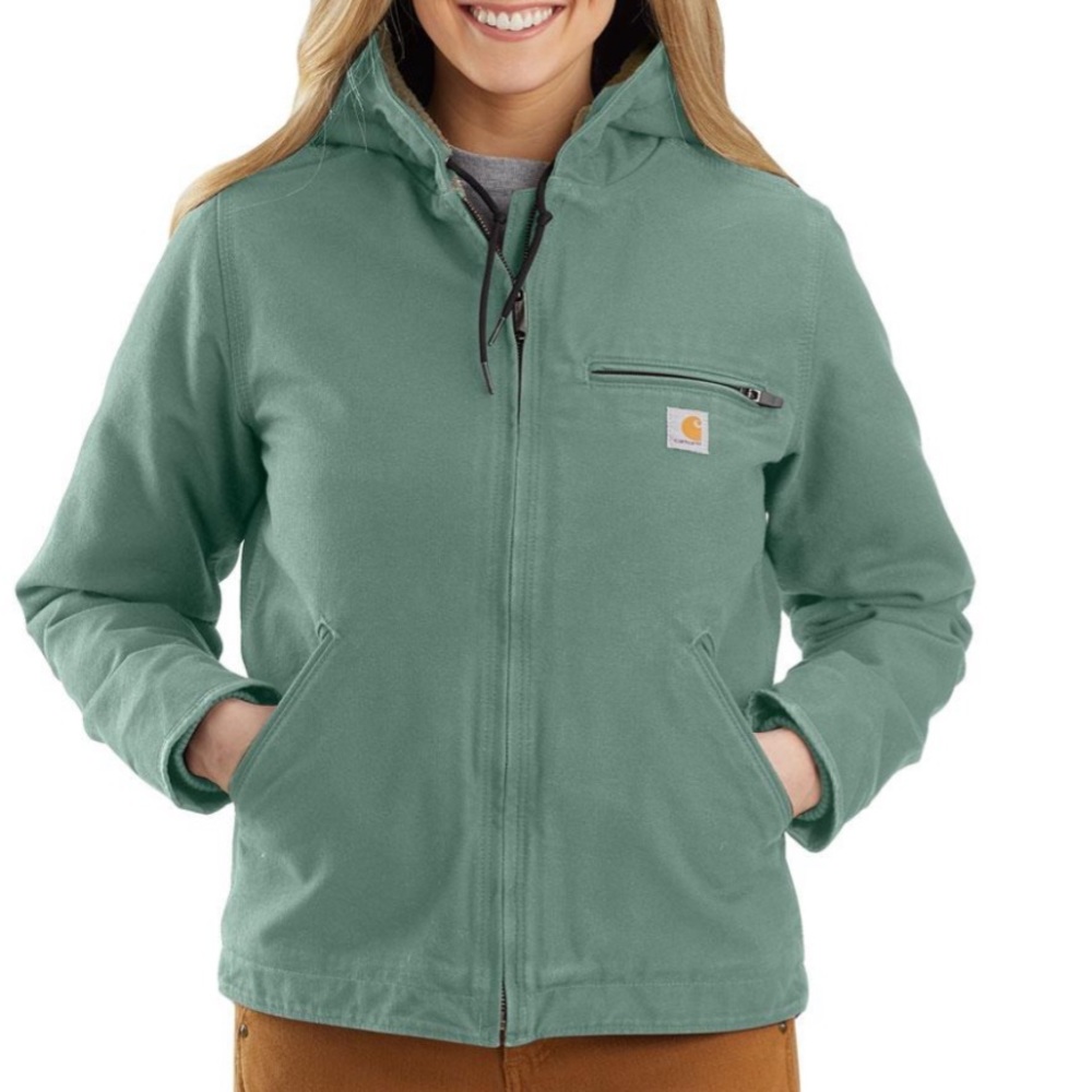 Carhartt Women's Loose Fit Washed Duck Jacket - Sherpa Lined